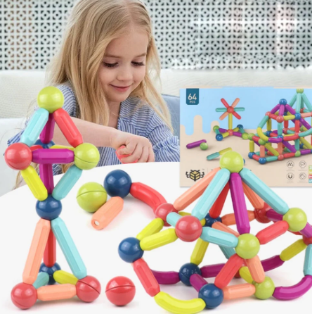 Clamese|Gioco educativo magnetico 64 pz